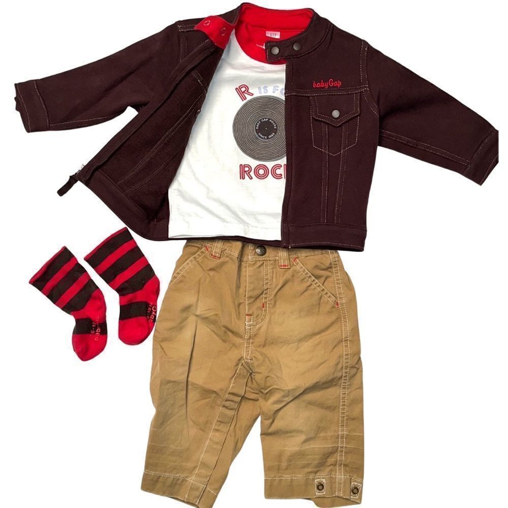 Baby Gap Rock N Roll Outfit. Jacket,‎ Shirt, Pants and Socks